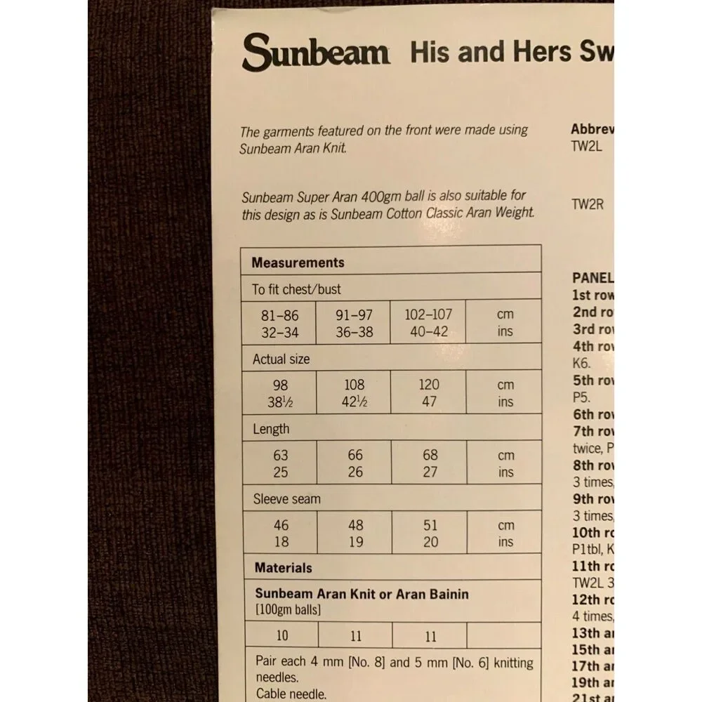 Sunbeam new aran